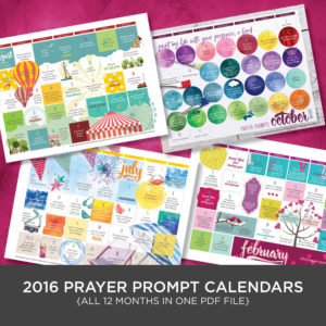 2016 PRAYER PROMPT CALENDARS [digital download]