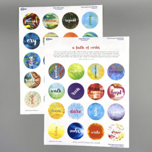 A FAITH OF VERBS sticker set