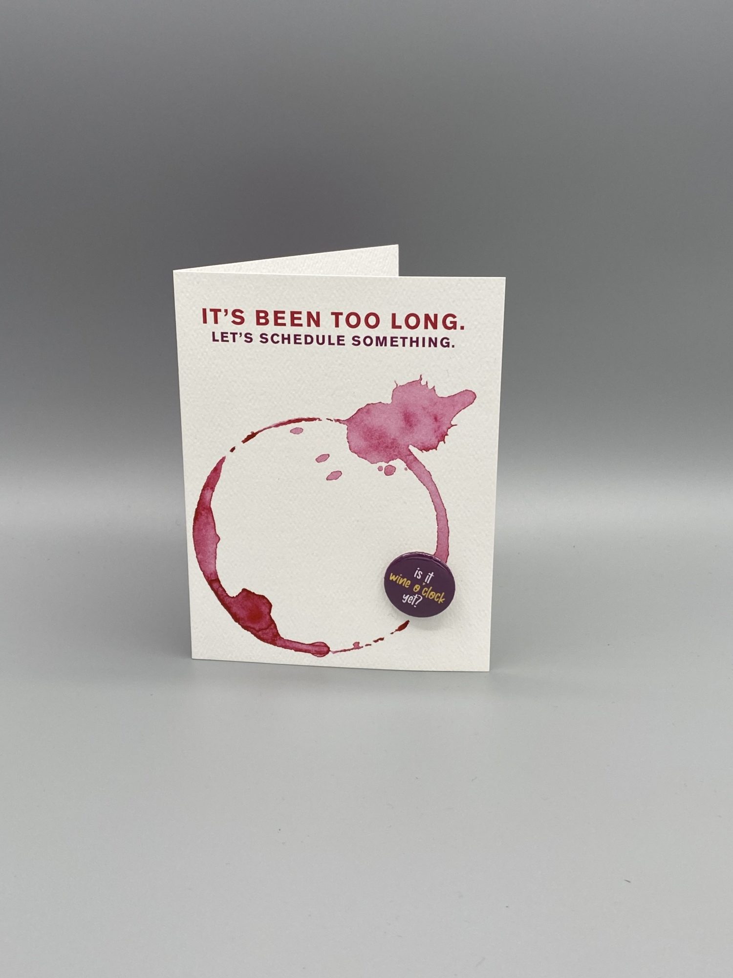 Wine o'clock button card