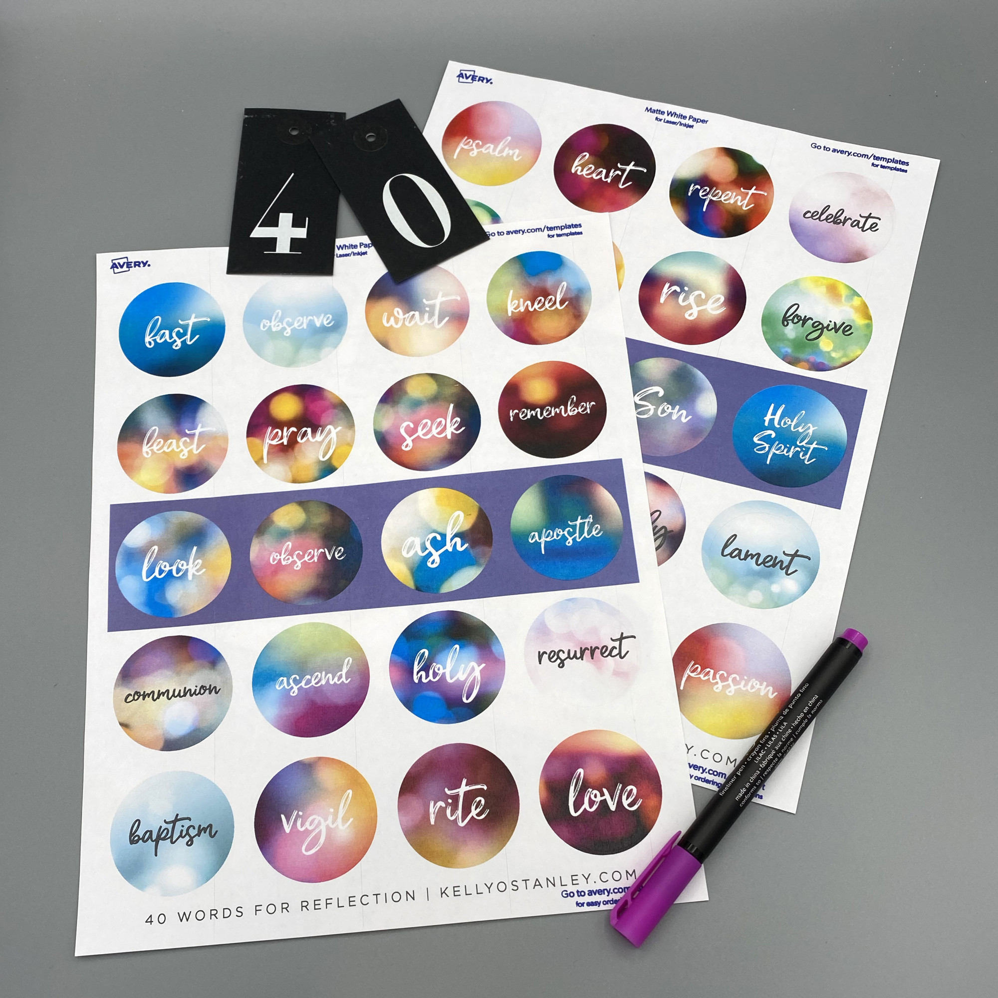 40 Words for Reflection Sticker Set
