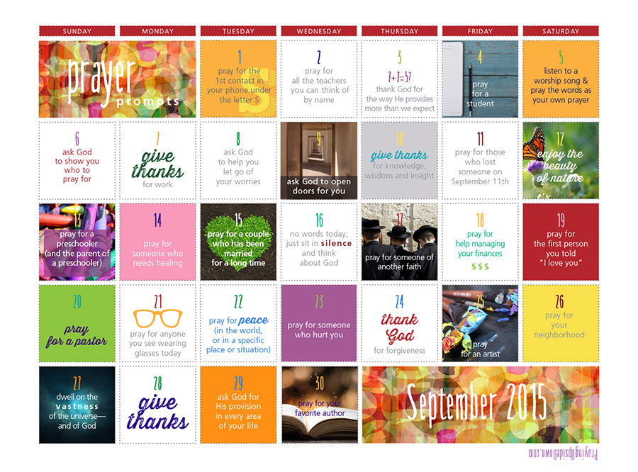 Sept 2015 prayer prompts